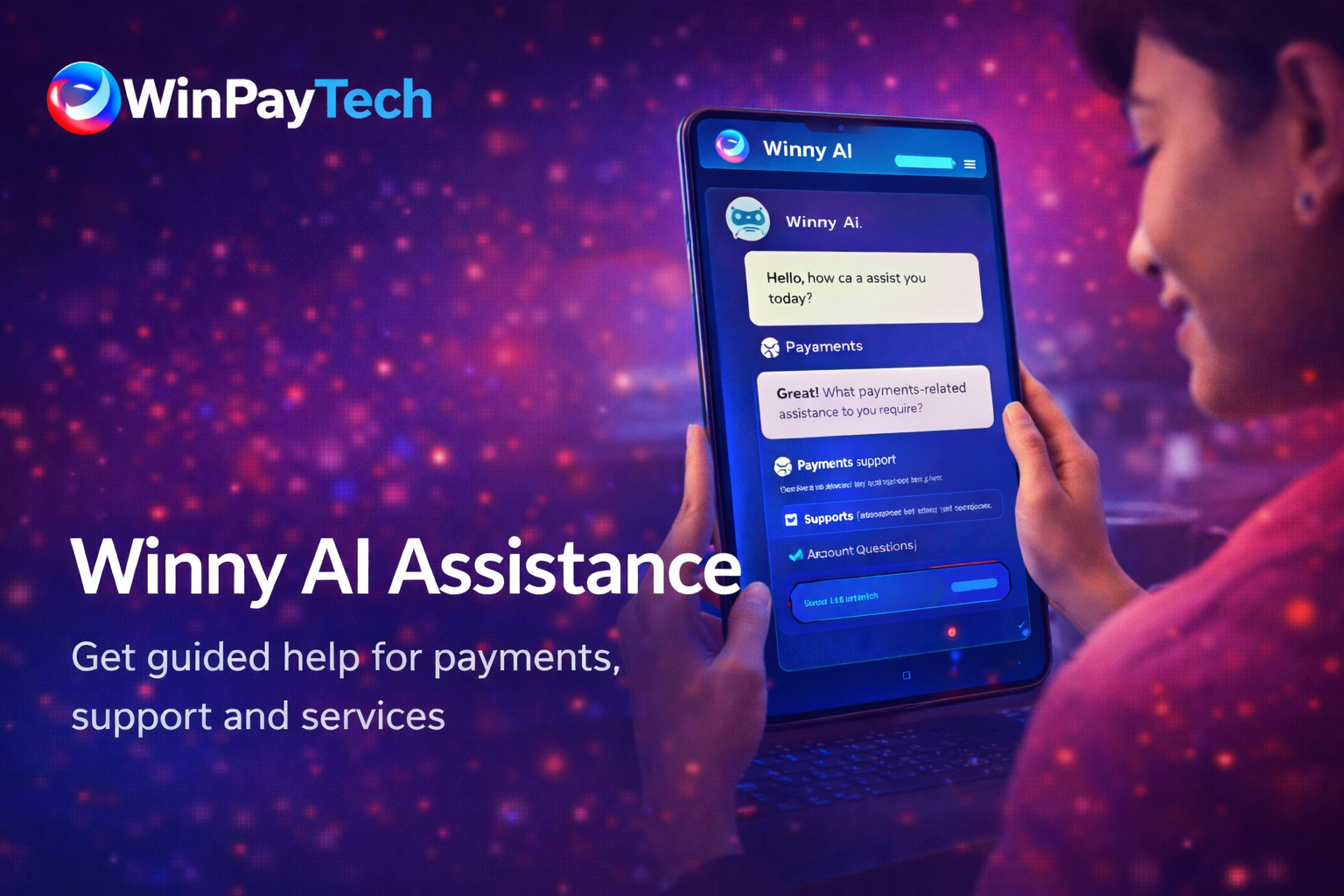 WinPayTech Winny AI assistance slide